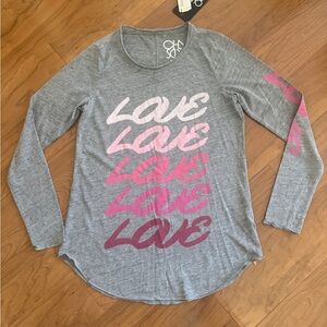 Chaser Gray Long Sleeve with Pink Love Graphic